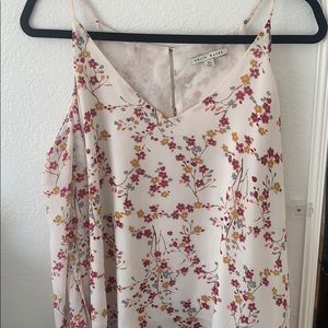 Floral cold shoulder long sleeve top